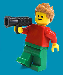 Lego man with megaphone